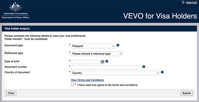 Vevo visa check